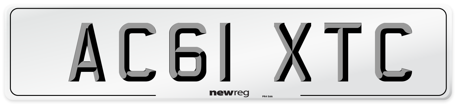 AC61 XTC Number Plate from New Reg